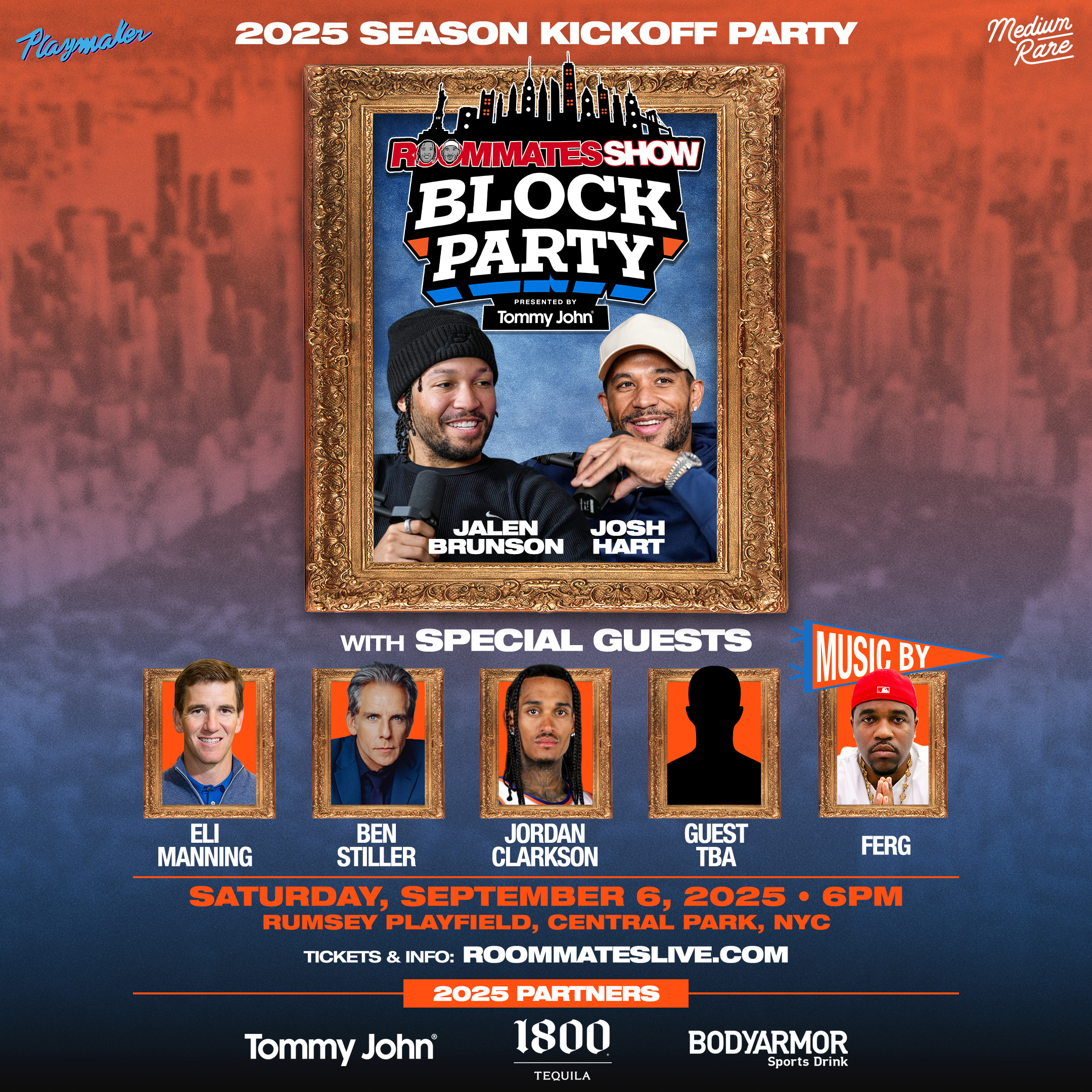NYC’s Hottest Hoops Party Returns: Jalen Brunson & Josh Hart Bring the Roommates Block Party Presented by Tommy John Back to Central Park
