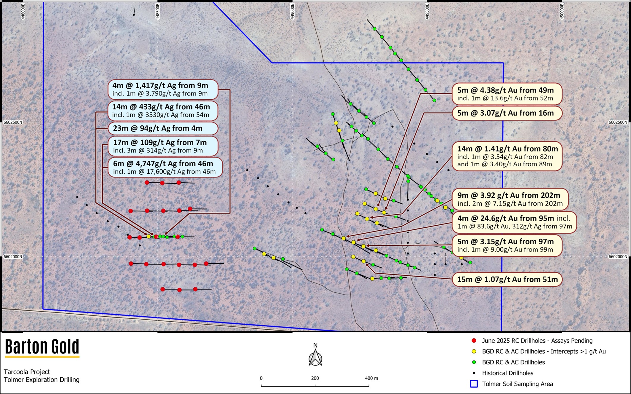 Expedited Tolmer Soil Sampling Tests ~1.9km2 Footprint