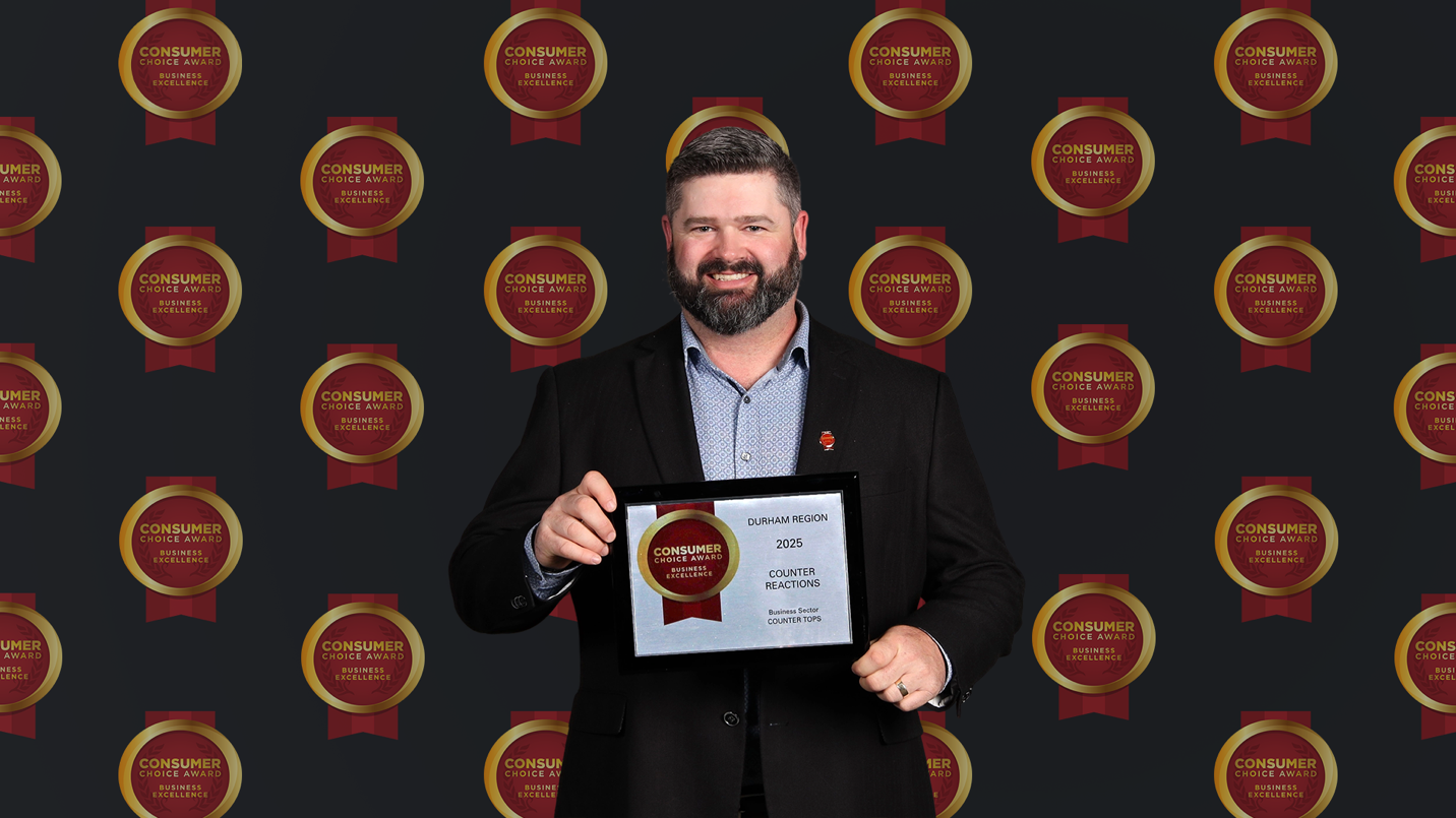 Durham Region’s Counter Reactions Celebrated with 2025 Consumer Choice Award for Countertops