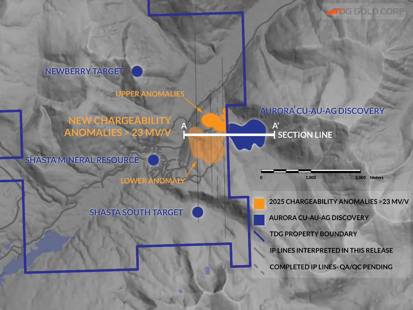 TDG Gold Extends IP Anomaly Across Boundary from Aurora(1) Discovery and Identifies a Nearby New Geophysical Anomaly, Drilling About to Commence