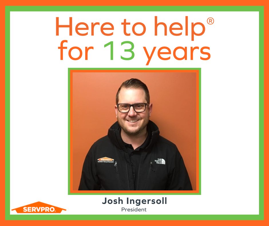 SERVPRO of Muskegon Celebrates 13th Anniversary of President Joshua Ingersoll’s Tenure in Restoration Industry